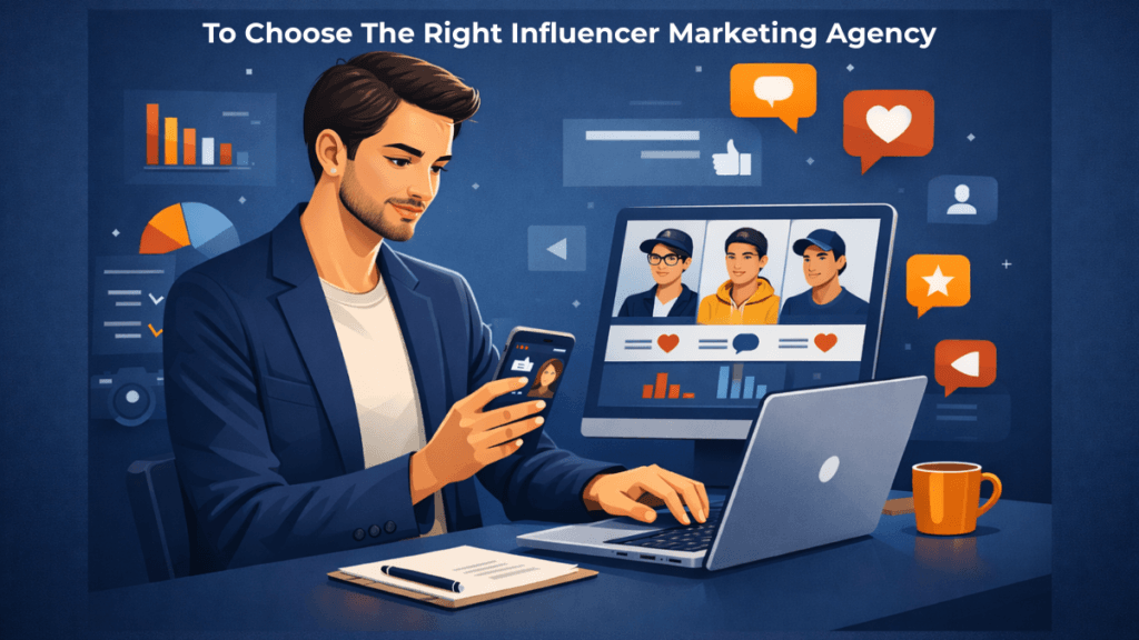 How to Choose Influencer Marketing Agency by reviewing influencer profiles and campaign data on desktop and mobile.