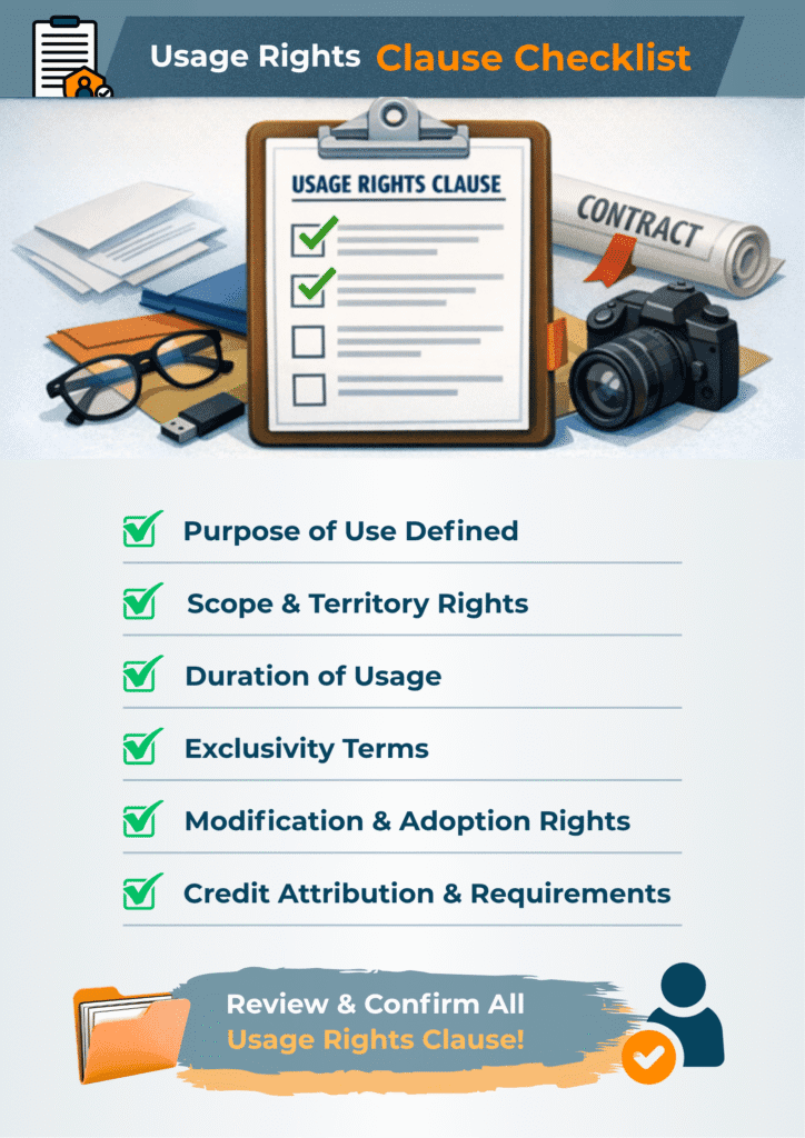 Checklist icon with text reading Whitelisting, Paid Media Allowed, Organic Feed Rights, and No Additional Licensing Fees.